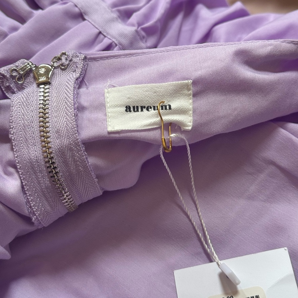 NWT Auruem Grosgrain Lavender midi Dress - Picture 7 of 8